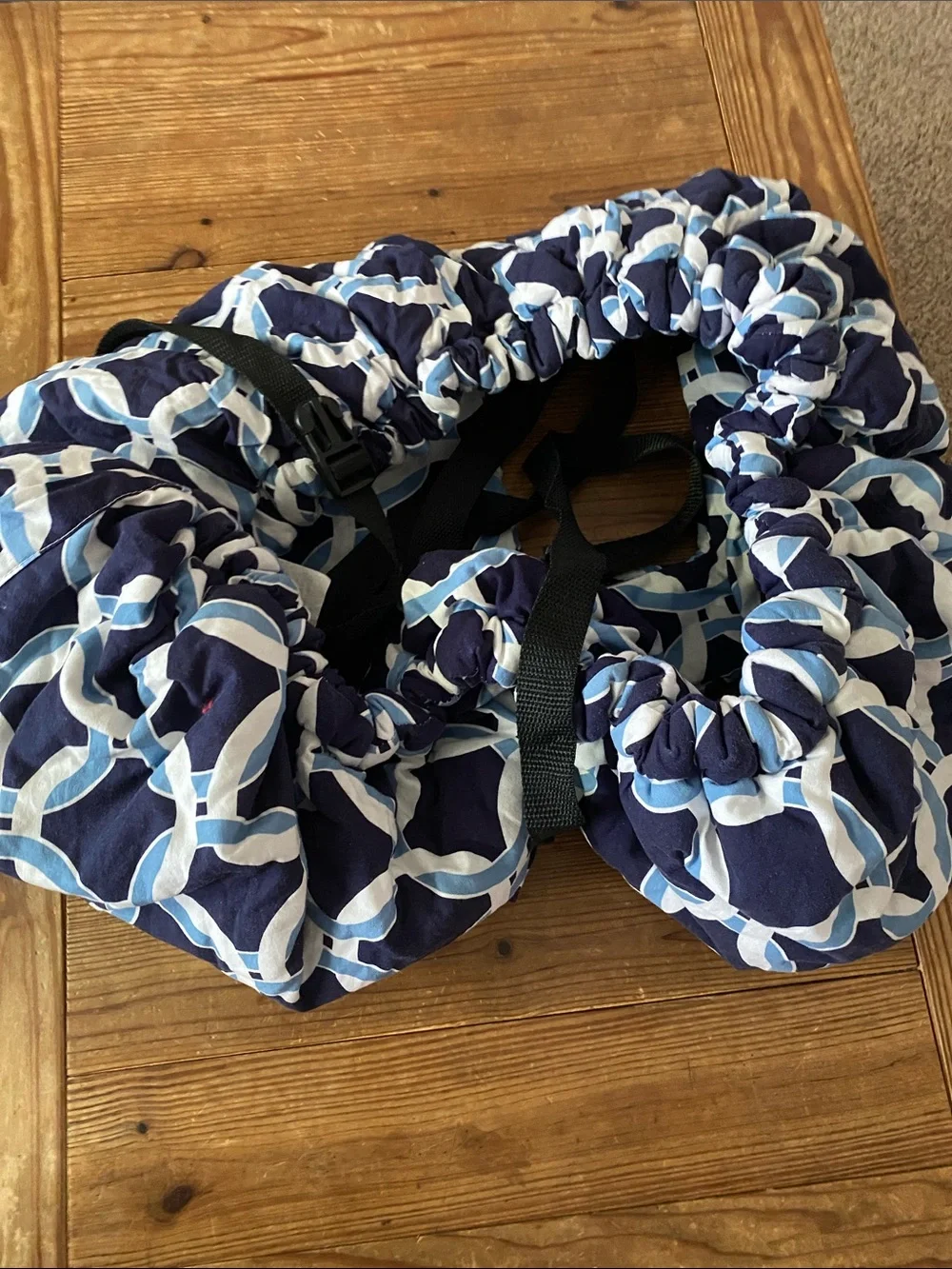 Stylish Navy & Light Blue Patterned Shopping Cart Cover For Baby